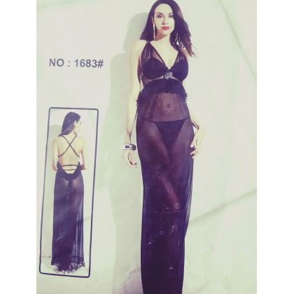 Transparent Net Lace Long Nightie For Her - Hot &amp; Sexy Lingerie and Nightwear - Best Price in Pakistan - HitShop.pk